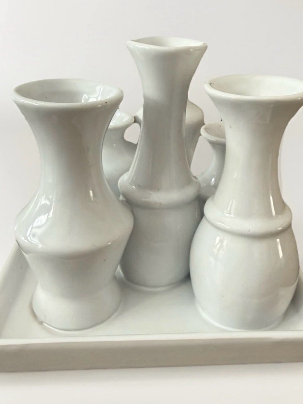 White Ceramic Bud Vases - Home Accents - Picture 3 of 4